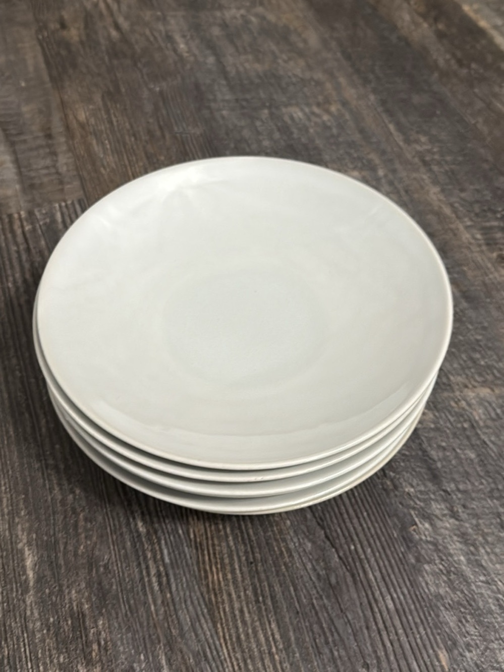 Crate&Barrel Classic White Ceramic salad Plate (Set of 6)